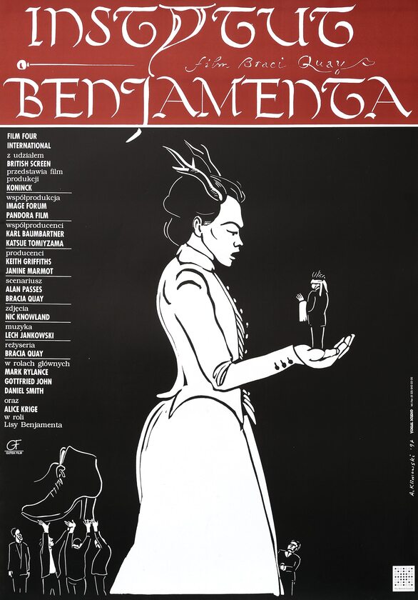 Plakat Andrzeja Klimowskiego do filmu "Instytut Benjamenta" 