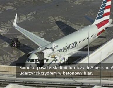 Miniatura: Samolot uderzył skrzydłem w budynek lotniska