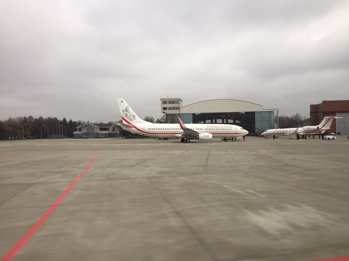 Zdjęcie z prezentacji Boeinga 737-800 VIP 1 Józef Piłsudski 