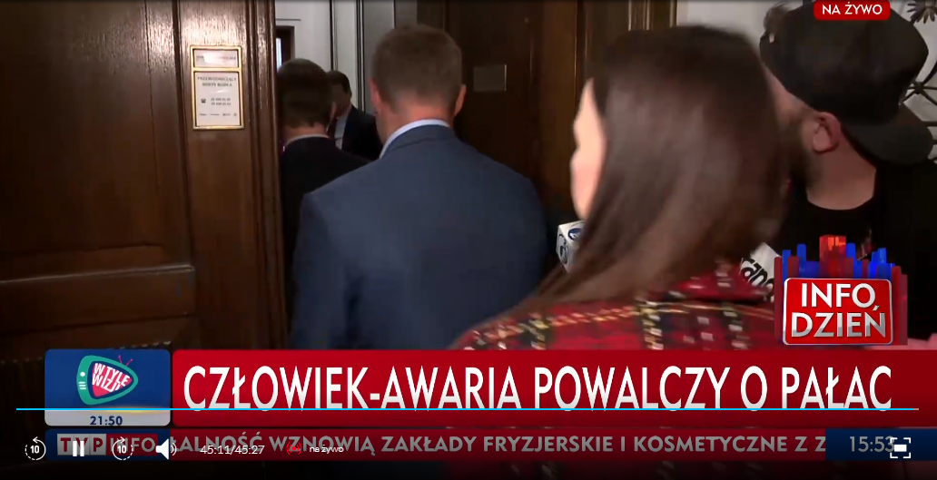 Paski TVP o nominacji Rafała Trzaskowskiego na kandydata na prezydenta 