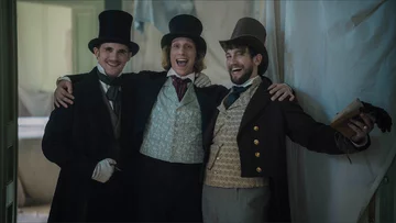 Kadr z filmu „Chopin, Chopin!”, Michał Pawlik, Eryk Kulm, Kamil Szeptycki 