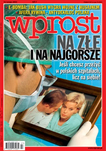 Okładka tygodnika Wprost nr 7/2003 (1055)