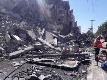 Srefa Gazy Sceny po izraelskim bombardowaniu w Strefie Gazy