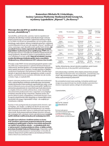 Lisiecki w 2014 roku: Dlaczego decyzję KNF po analizie muszę nazwać skandaliczną?