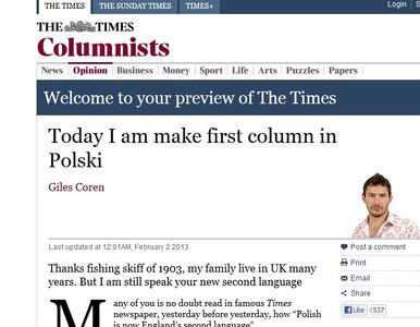 Miniatura: "The Times" obraża Polaków. Ambasador:...