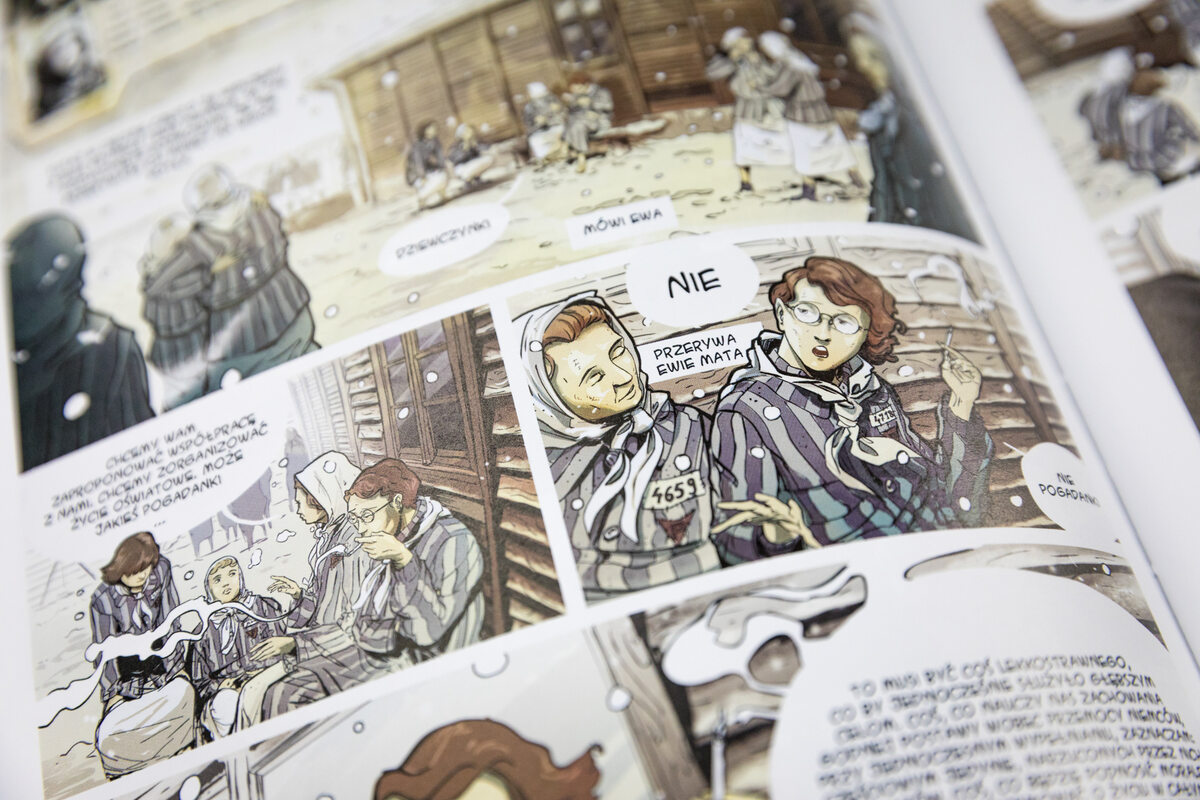 „Chleb wolnościowy” – komiks o więźniach Majdanka Wnętrze komiksu „Chleb wolnościowy”