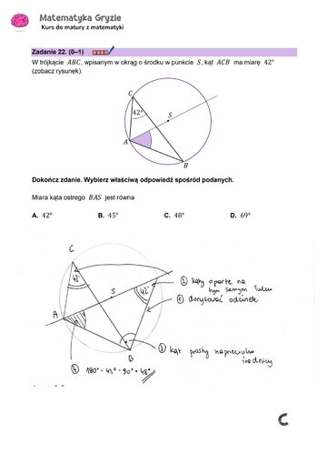 Matura 2024. Matematyka &mdash; poziom podstawowy, Formuła 2023 &mdash; arkusze z&nbsp;odpowiedziami &ndash; zadanie 22