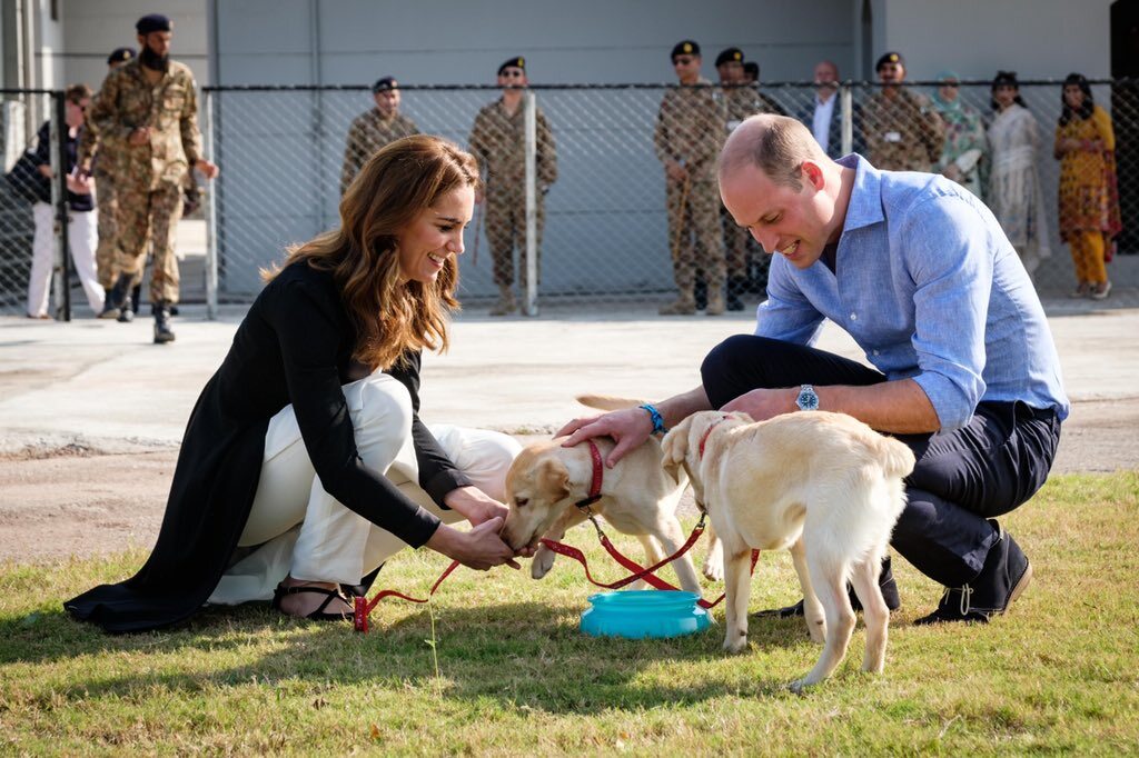 Kate i William podczas wizyty w Army Canine Centre 