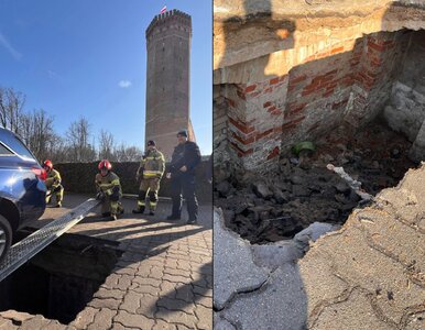 Miniatura: Pod autami zapadła się ziemia. Policjanci...
