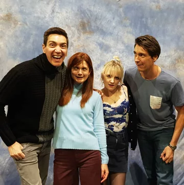 Oliver Phelps, Bonnie Wright, Evanna Lynch i James Phelps 