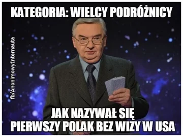 Mem w związku z podróżą pierwszego Polaka, który poleciał do USA bez wizy 