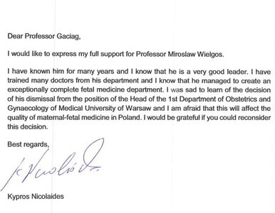 Miniatura: Kolejny list w sprawie prof. Wielgosia....