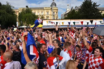 Strefa kibica w Chorwacji, w której dopingował premier kraju Andrej Plenković 