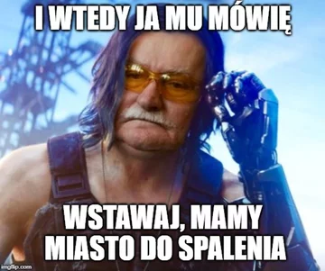 Mem zainspirowany grą Cyberpunk 2077 