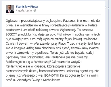 Miniatura: Poseł PiS bojkotuje... piwo. Przez reklamę...