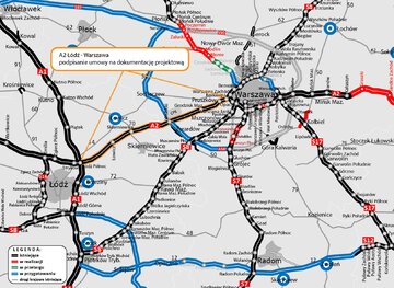 Autostrada A2 Ł&oacute;dź-Warszawa z&nbsp;trzema pasami ruchu