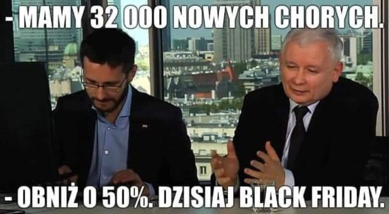 Mem z „Młodym” i Jarosławem Kaczyńskim 