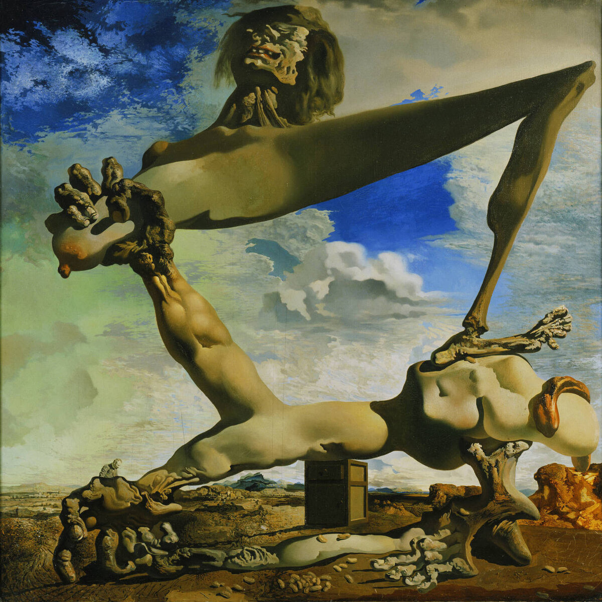 Salvador Dali "Miękka konstrukcja z gotowaną fasolką - przeczucie wojny domowej" 1936 r. 