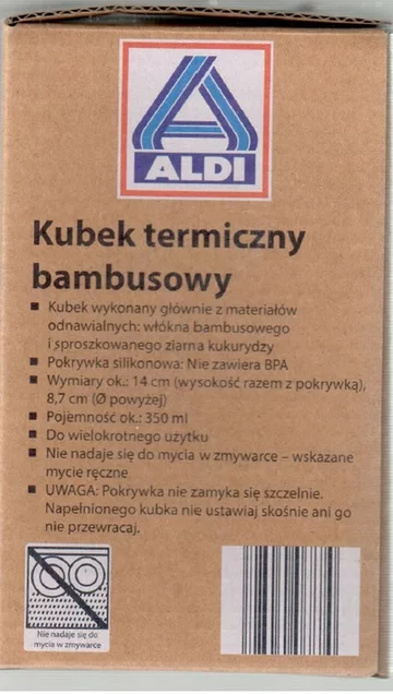 Bambusowe kubki termiczne wycofane ze sprzedaży 