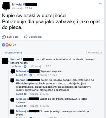 Screen z dyskusji o Świeżakach 