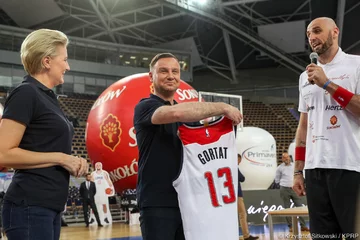 Andrzej Duda i Agata Duda na  Marcin Gortat Camp 
