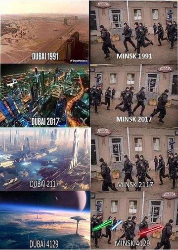 Mem podobny do tych zainspirowanych zabawą 10 year challenge 