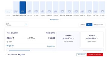 Ceny lot&oacute;w Paryż-Krak&oacute;w w&nbsp;2025