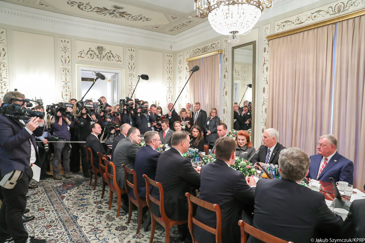 Spotkanie wiceprezydenta USA Mike'a Pence'a z prezydentem Andrzejem Dudą 