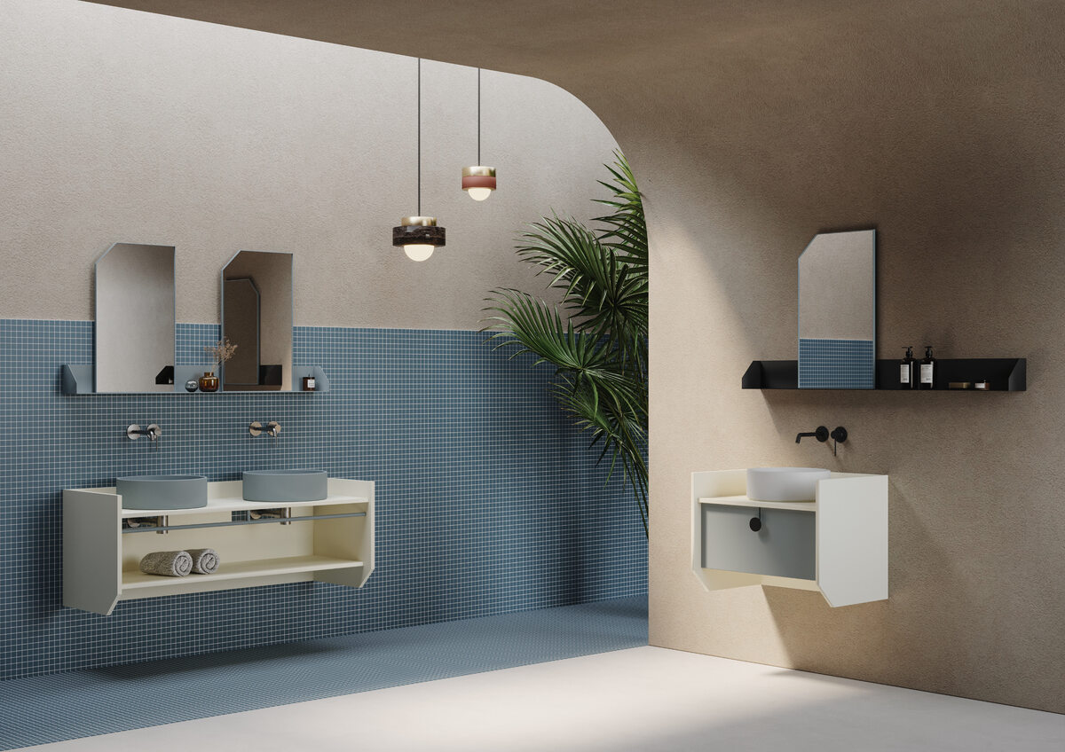 Wyposażenie łazienki z kolekcji Swing, projekt Fabio Fantolino Ex.t,  Fabio Fantolino