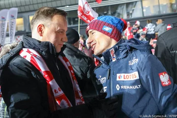 Prezydent Andrzej Duda na konkursie skoków narciarskich w Zakopanem 