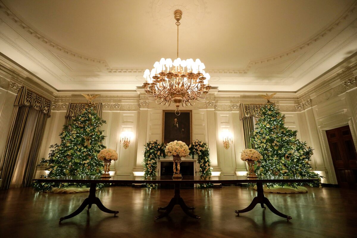 Świąteczny wystrój Białego Domu na czas Bożego Narodzenia 
