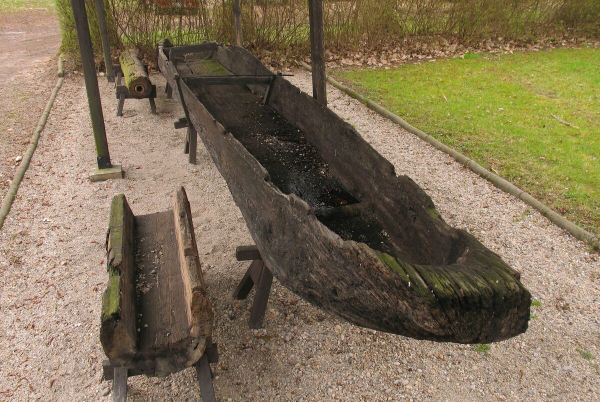 Dłubanka z X wieku, ekspozycja Muzeum Archeologicznego Środkowego Nadodrza w Świdnicy 