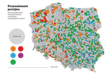 Przynależność partyjna w&oacute;jt&oacute;w, burzmist&oacute;w i&nbsp;prezydent&oacute;w miast po&nbsp;wyborach w&nbsp;2014 roku