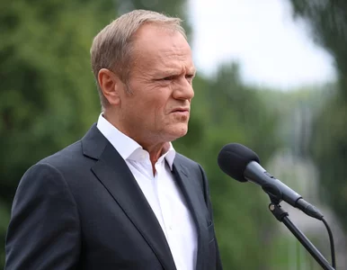 Miniatura: Tusk kpi z weselnego prezentu dla...
