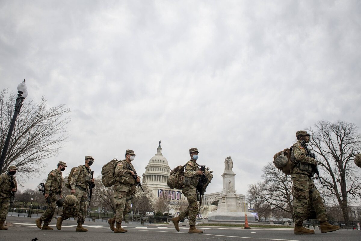 Wojsko ochraniające Kapitol, zabezpieczenia w Waszyngtonie 