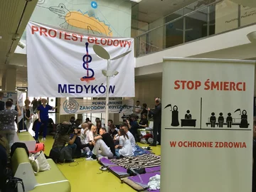 Sala, w której odbywa się protest głodowy medyków 