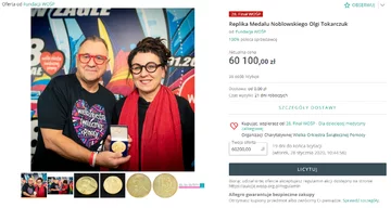 Replika Medalu Noblowskiego Olgi Tokarczuk 