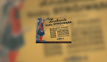 Przedwojenna reklama zupek w&nbsp;proszku od&nbsp;Str&oacute;jwąsa