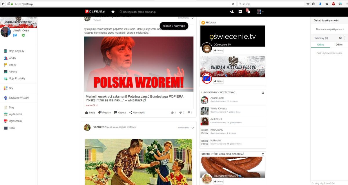 Na stronie głównej Polfejs.pl 