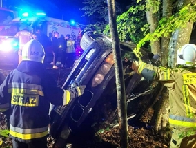 Nocna jazda świeżo upieczonego kierowcy skończyła się na&nbsp;drzewie....