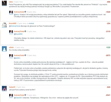 Niektóre z pytań, na które odpowiedział Andrzej Duda 