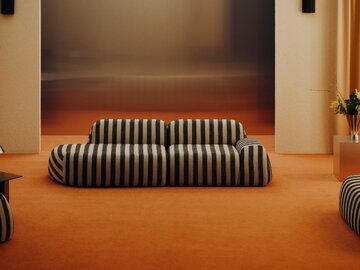 Sofa WOLKE z kolekcji Westwing Collection – rzeźbiarska forma inspirowana kształtem chmury, która definiuje przestrzeń nowoczesnego salonu 