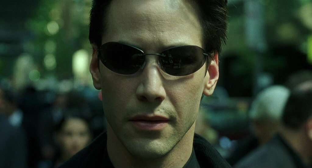 Keanu Reeves w filmie „Matrix” (1999) 