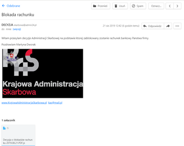 Przykładowy mail oszust&oacute;w