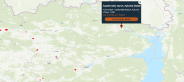 Pożary w&nbsp;pobliżu strefy wykluczenia. Pinezką zaznaczono miasto Czarnobyl