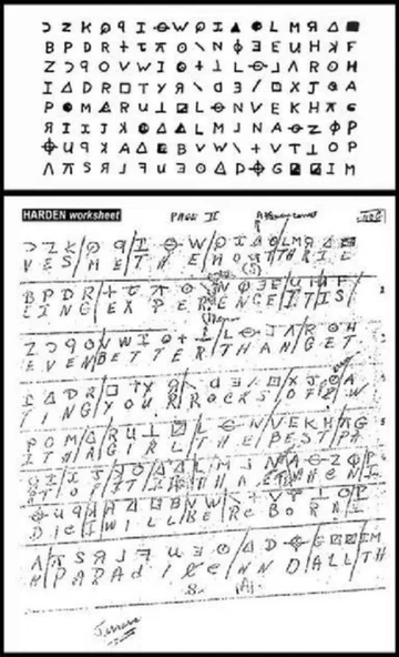 List Zodiaka odszyfrowany przez Donalda i Bettye Harden 