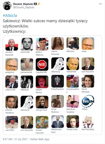 Mem podsumowujący start serwisu Albicla 
