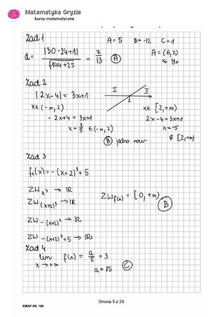 Zadanie 1, 2, 3, 4&nbsp;obliczenia &ndash; Matura 2024. Matematyka &mdash; poziom rozszerzony, Formuła 2015 &mdash; arkusze z&nbsp;odpowiedziami