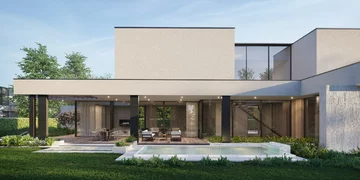 Nowoczesna bryła domu jednorodzinnego, projekt Tissu Architecture 