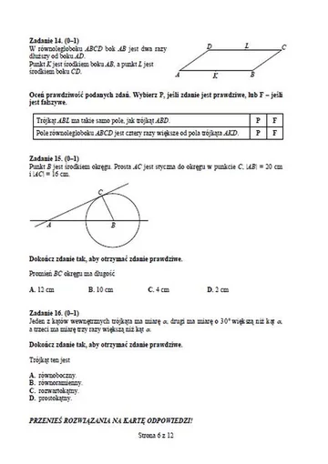 Egzamin gimnazjalny 2013. Część przyrodniczo-matematyczna. Arkusz matematyczny (fot.CKE)